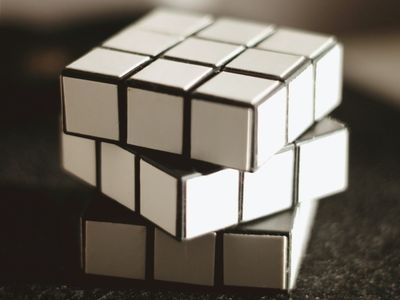 A white Rubik’s cube